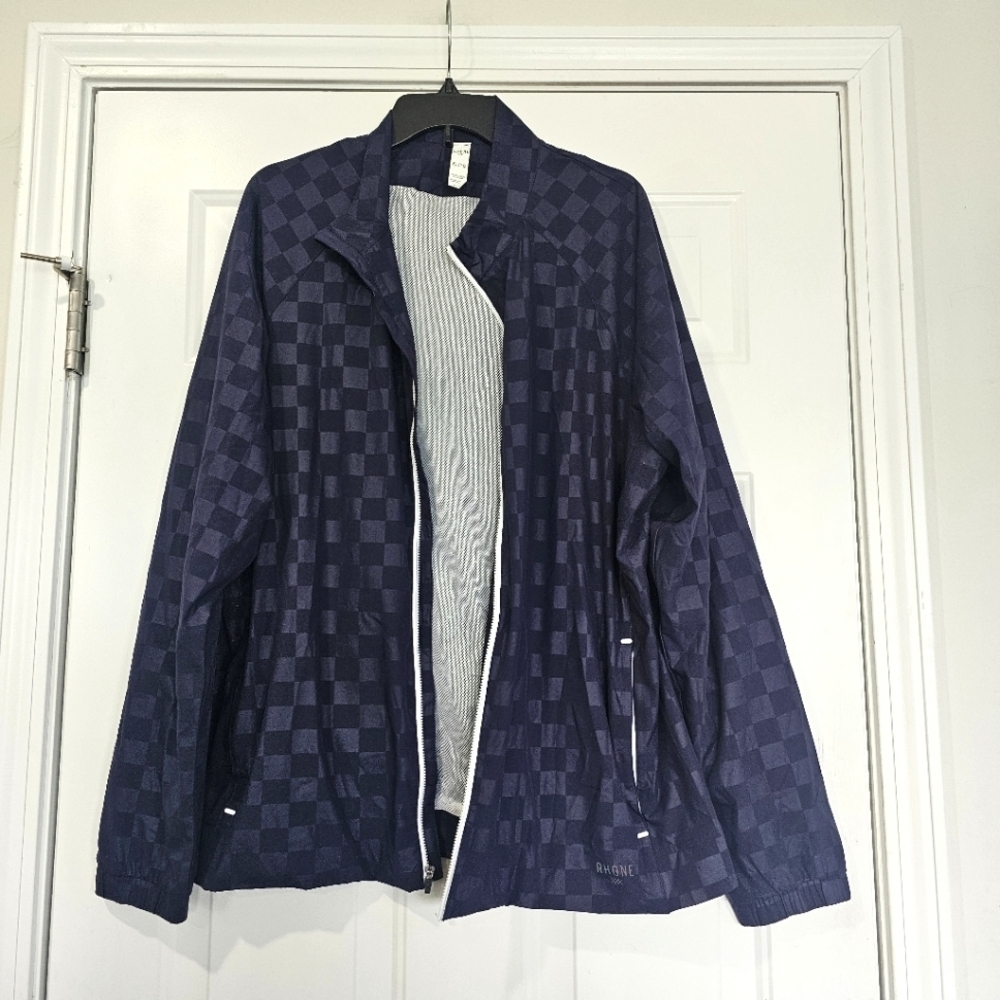 Rhone Blue Checkerd Academy Jacket Size XL